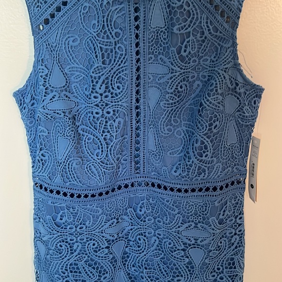 Aqua Lace Sheath Dress - Picture 2 of 10